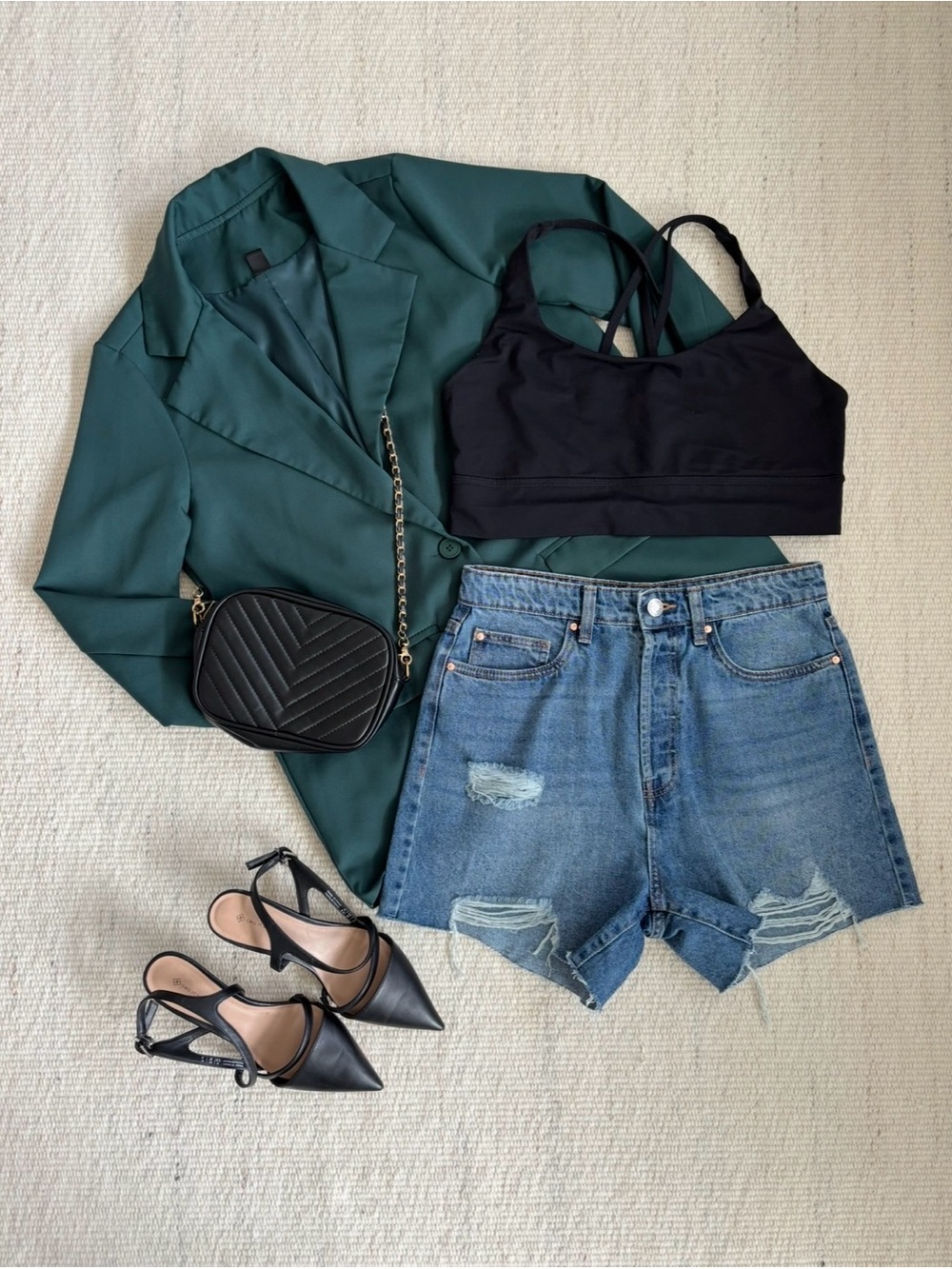 | SHEIN | Dark Green Single-Button Notch Lapel Blazer Women’s size Small